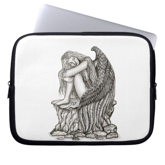 Capa Para Notebook Anjo dormindo na pedra (Frente)