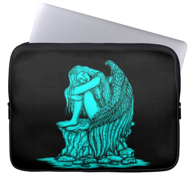 Capa Para Notebook Anjo dormindo na pedra (Frente)