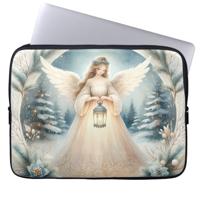Capa Para Notebook Anjo Lanterna Celestial de Inverno da Esperança (Frente)