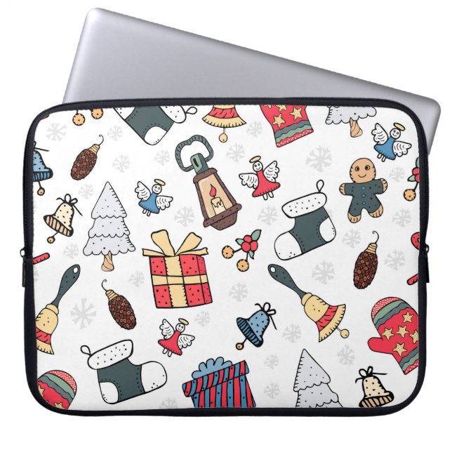 Capa Para Notebook Ano Novo: Padrão de Natal. (Frente)