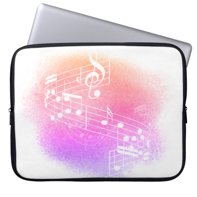 Capa Para Notebook Anotações Musicais Peach-Purple Grunge (Frente)