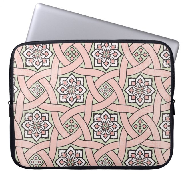 Capa Para Notebook Anteriores azulejos ornamentais, sem costura (Frente)