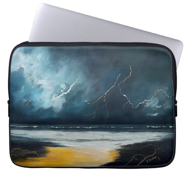 Capa Para Notebook Antes da Tempestade – Paisagem Marítima Abstrata (Frente)