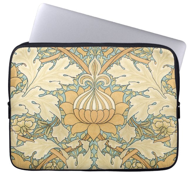 Capa Para Notebook Antiquado Vitoriano William Morris Floral Leaf Pla (Frente)