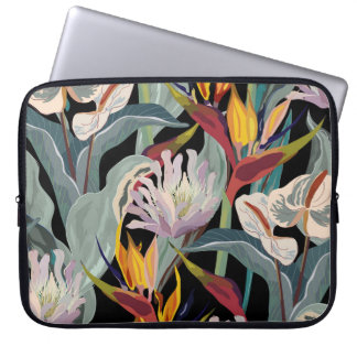 Capa Para Notebook Antrio e estrelitzia padrão de colheita sem costur