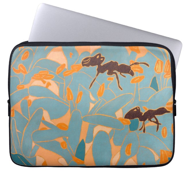 Capa Para Notebook Ants with Blue flowers Autralian Flora (Frente)