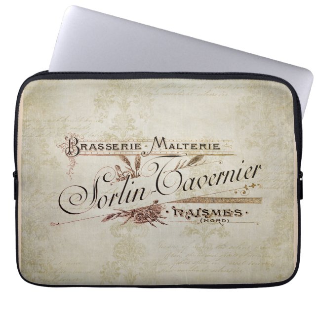 Capa Para Notebook Anúncio de Cervejaria Francesa Antiga (Frente)
