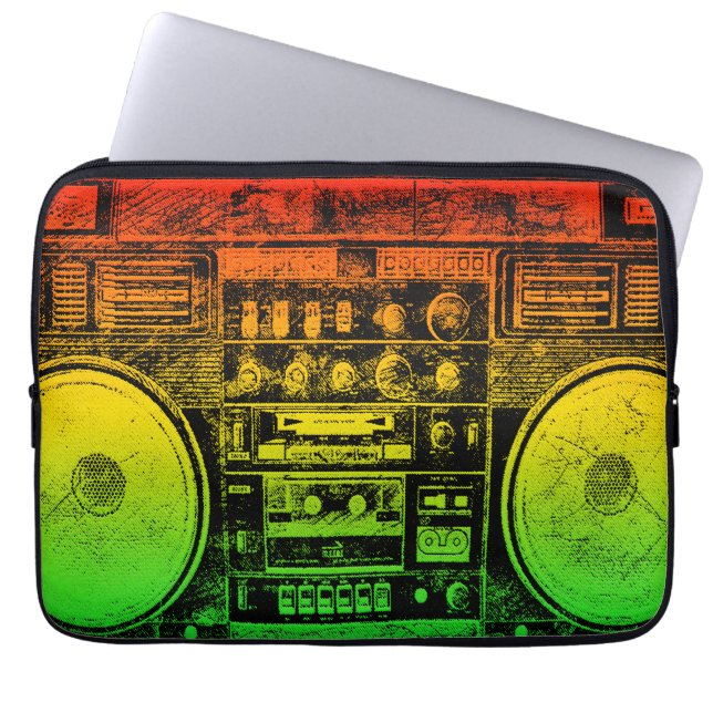 Capa Para Notebook aparelho de som da favela Rasta (Frente)