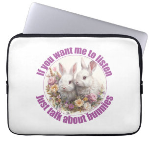 Capa Para Notebook Apenas Fale Sobre Coelhos Divertidos