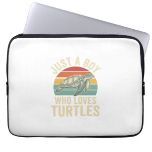 Capa Para Notebook Apenas um Garoto que Ama Tartarugas Camisa Vintage