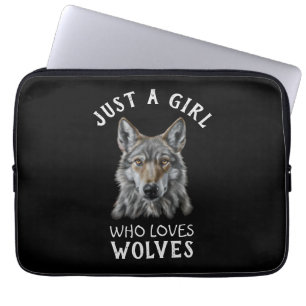 Capa Para Notebook Apenas uma garota que ama lobos