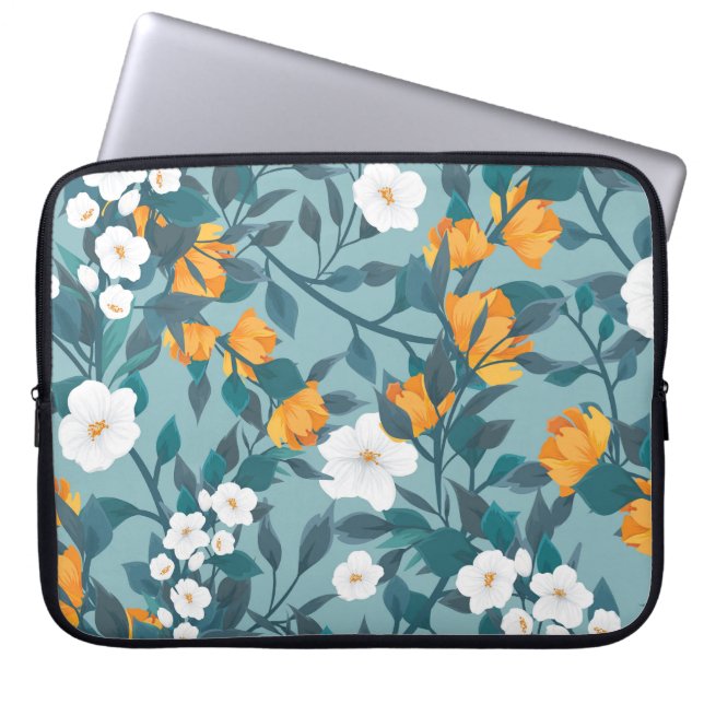 Capa Para Notebook Apple Floral: Um Padrão De Sangue Motif. (Frente)