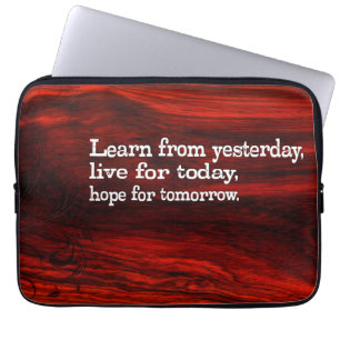 Capa Para Notebook "Aprender, viver, esperar" Citação Inspiracional