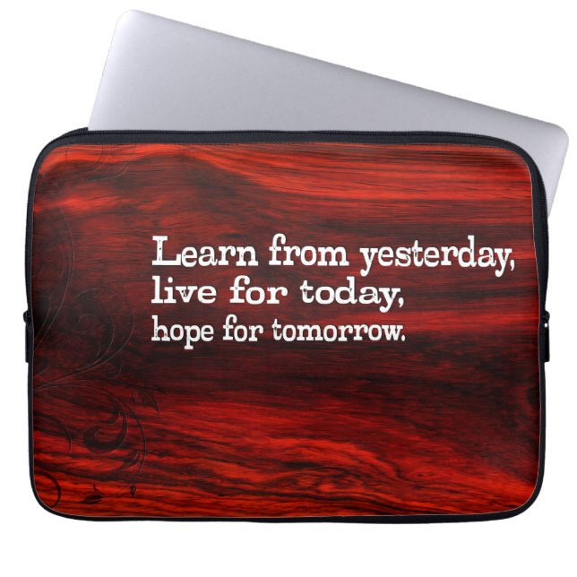 Capa Para Notebook "Aprender, viver, esperar" Citação Inspiracional (Frente)