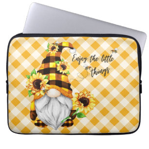 Capa Para Notebook Aproveite as Pequenas Coisas Gnomo de Girassol