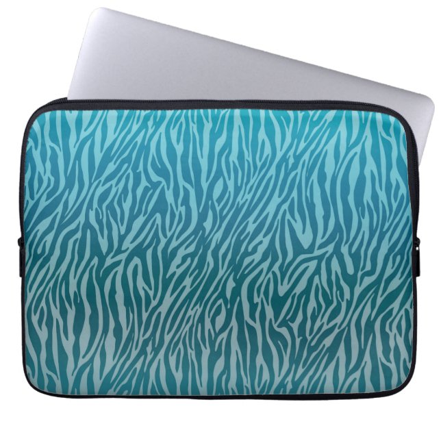 Capa Para Notebook Aqua Ombre Zebra Print (Frente)
