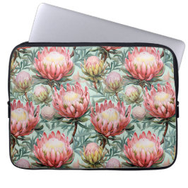 Capa Para Notebook Aqua Protea Flores Rosa Fynbos Design