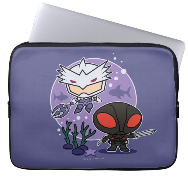 Capa Para Notebook Aquaman | Chibi Orm & Black Manta Undersea Graphic (Frente)