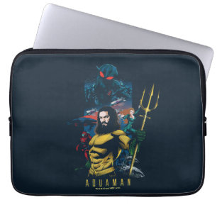 Capa Para Notebook Aquaman   Orin, Mera, e gráfico preto do Manta