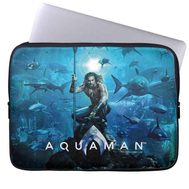 Capa Para Notebook Aquaman | Prince Orin Com Animais Aquáticos (Frente)