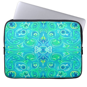 Capa Para Notebook Aquamarine Arabesque Bohemian Pattern