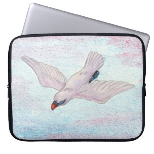 Capa Para Notebook Aquarela Aquarela Águia Branca Voando Reiki