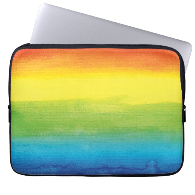 Capa Para Notebook Aquarela Arco-Íris Brito Brilhante Vibrante (Frente)