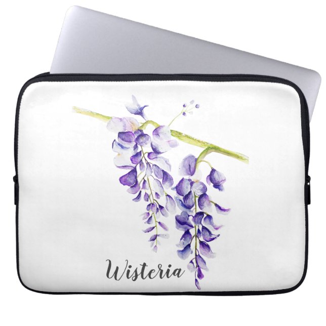 Capa Para Notebook Aquarela Botânica Wisteria (Frente)