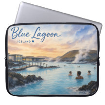 Aquarela do banho termal Blue Lagoon Islândia 
