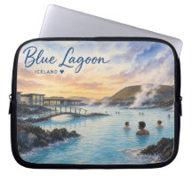 Aquarela do banho termal Blue Lagoon Islândia 