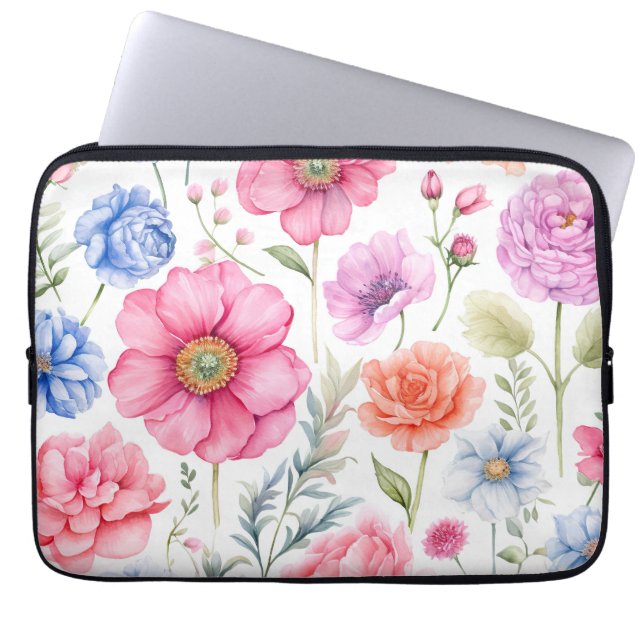 Capa Para Notebook Aquarela Floral (Frente)