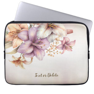 Capa Para Notebook Aquarela Flores Cor-de-Obra Elegante Na moda