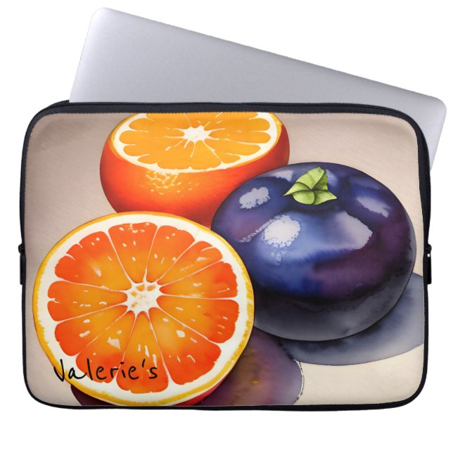 Capa Para Notebook Aquarela Laranja Brilhante (Frente)