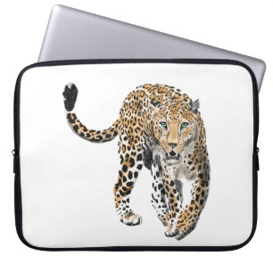 Capa Para Notebook aquarela leopardo gato da selva animal pintado ver