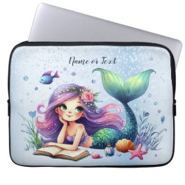 Capa Para Notebook Aquarela Mermaid Sea Life Bonita