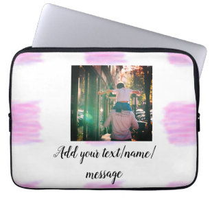 Capa Para Notebook Aquarela rosa roxo pai filho papai adicionar image