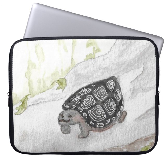 Capa Para Notebook Aquarela Turtle Willife Nature Woodland (Frente)