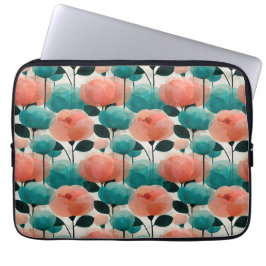 Capa Para Notebook Aquarela Vintage Rosa e Verde Floral