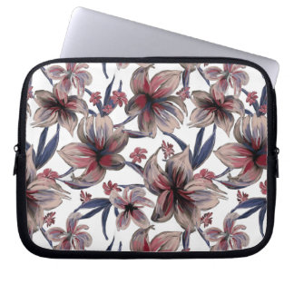 Capa Para Notebook Aquarelas Crimson Floral em Branco