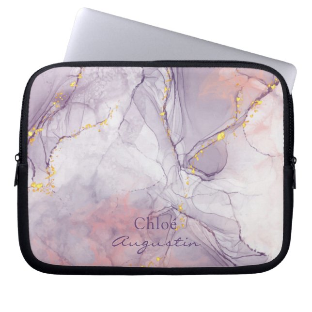 Capa Para Notebook Aquarelas Purple Álcool rosa Largura de tinta dour (Frente)