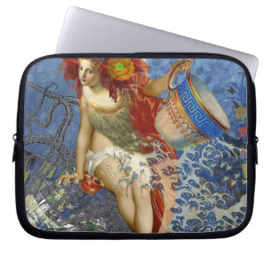 Capa Para Notebook Aquarius Mermaid Gótica Arte Azul