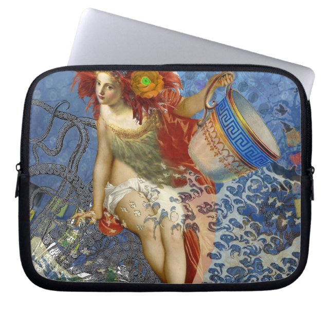 Capa Para Notebook Aquarius Mermaid Gótica Arte Azul (Frente)