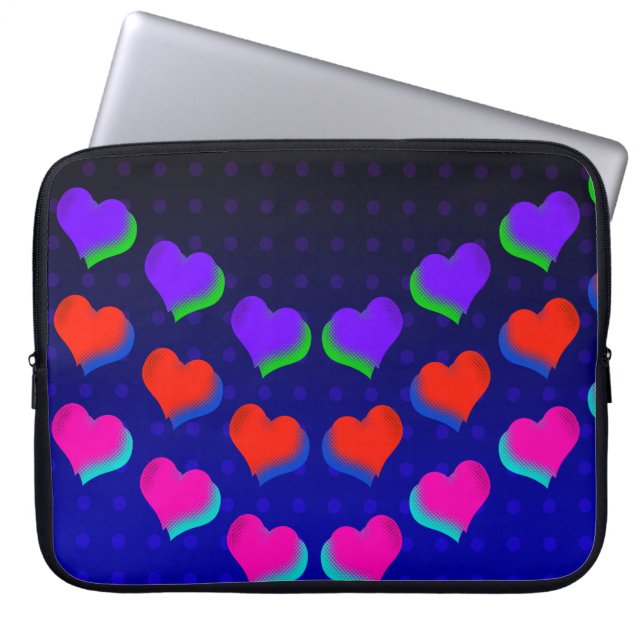 Capa Para Notebook Aqueles Retro Neon Hearts Loucos (Frente)