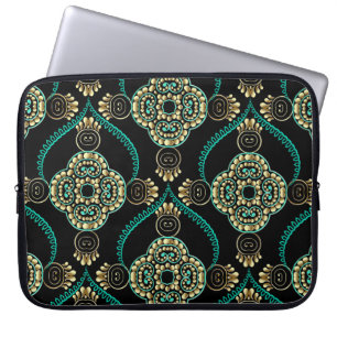 Capa Para Notebook Árabe Floral, Padrão de Elegância Vintage.