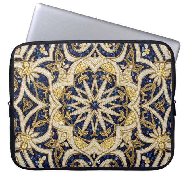 Capa Para Notebook arabesque blue mosaic (Frente)