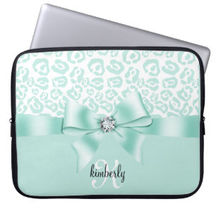 Capa Para Notebook Arco elegante do leopardo & feminino personalizado