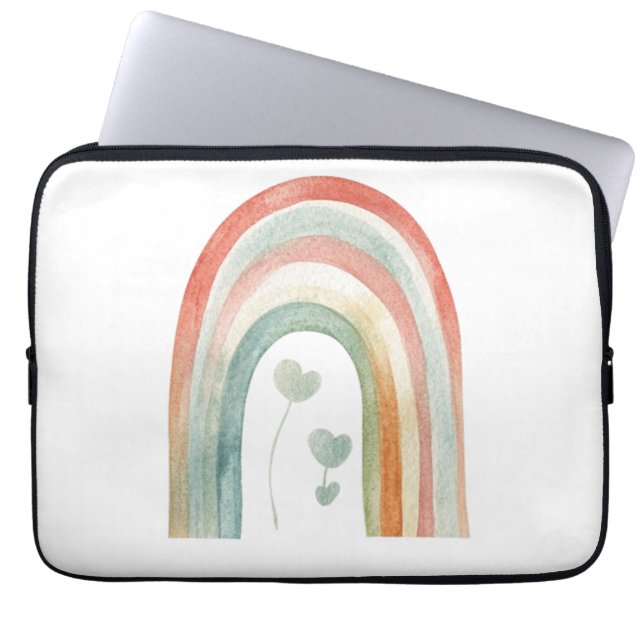Capa Para Notebook Arco-íris Aquarela Boho (Frente)