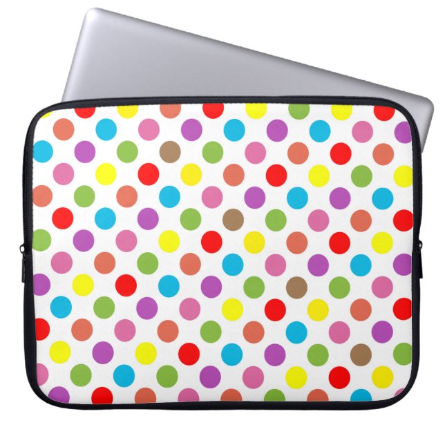 Capa Para Notebook Arco-íris cores padrão bolinhas (Frente)
