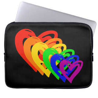 Capa Para Notebook Arco-íris dos corações