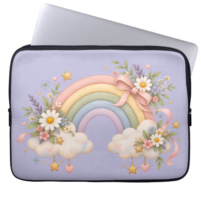 Capa Para Notebook Arco-íris em Aquarela Presente – Nuvem Encantadora (Frente)